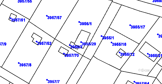 Parcela st. 3955/29 v KÚ Znojmo-město, Katastrální mapa