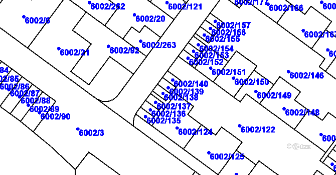 Parcela st. 6002/139 v KÚ Znojmo-město, Katastrální mapa