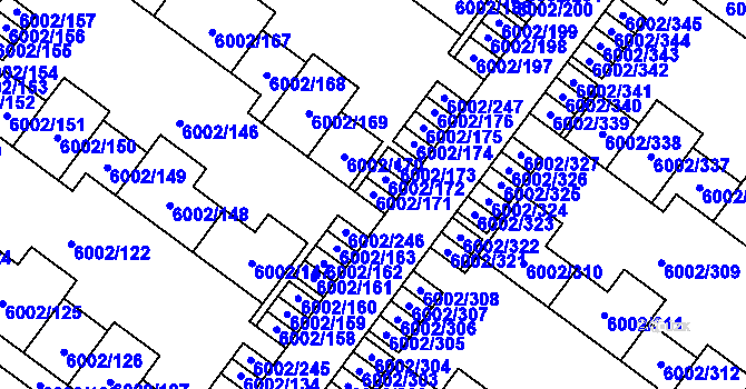 Parcela st. 6002/171 v KÚ Znojmo-město, Katastrální mapa
