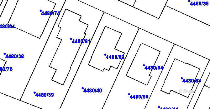 Parcela st. 4480/82 v KÚ Znojmo-město, Katastrální mapa
