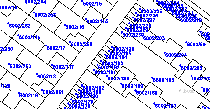 Parcela st. 6002/194 v KÚ Znojmo-město, Katastrální mapa