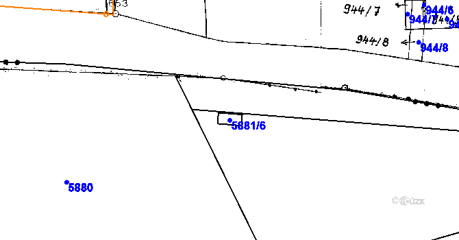 Parcela st. 5881/6 v KÚ Znojmo-město, Katastrální mapa