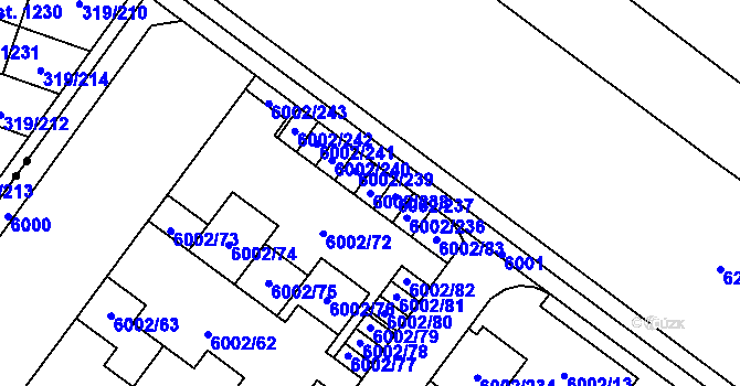 Parcela st. 6002/238 v KÚ Znojmo-město, Katastrální mapa