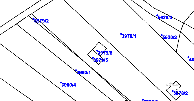 Parcela st. 3979/6 v KÚ Znojmo-město, Katastrální mapa
