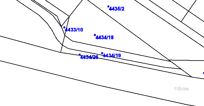 Parcela st. 4434/19 v KÚ Znojmo-město, Katastrální mapa
