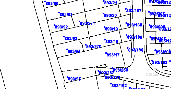 Parcela st. 893/270 v KÚ Znojmo-město, Katastrální mapa