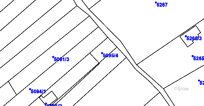 Parcela st. 5095/4 v KÚ Znojmo-město, Katastrální mapa