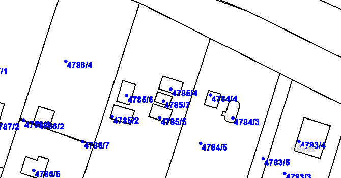 Parcela st. 4785/4 v KÚ Znojmo-město, Katastrální mapa