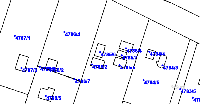 Parcela st. 4785/6 v KÚ Znojmo-město, Katastrální mapa