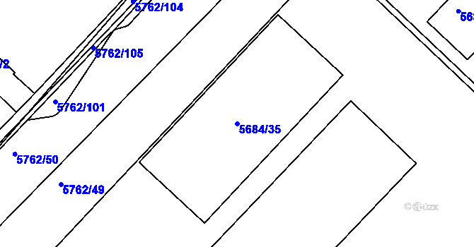 Parcela st. 5684/35 v KÚ Znojmo-město, Katastrální mapa