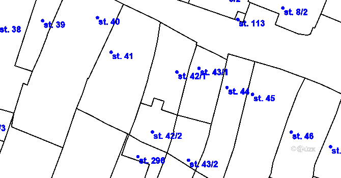 Parcela st. 42 v KÚ Znojmo-Hradiště, Katastrální mapa