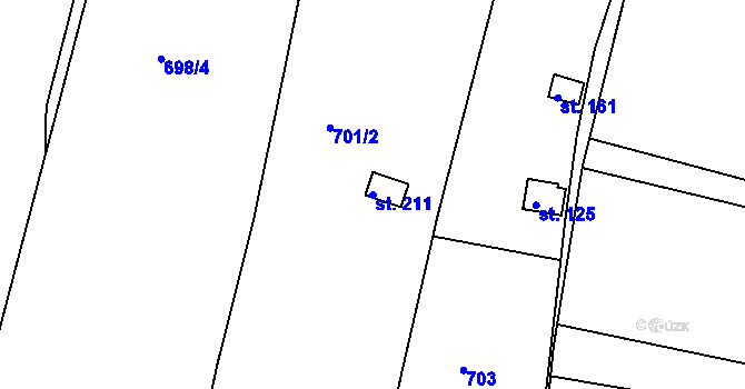 Parcela st. 211 v KÚ Znojmo-Hradiště, Katastrální mapa