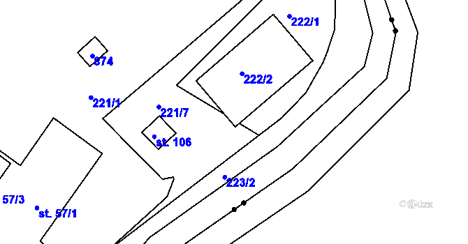 Parcela st. 221/6 v KÚ Znojmo-Hradiště, Katastrální mapa