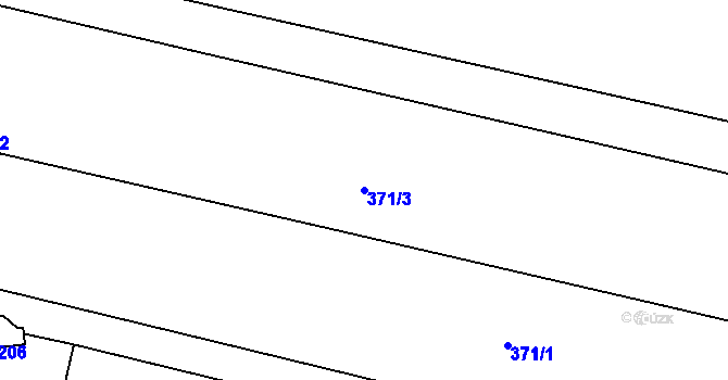 Parcela st. 371/3 v KÚ Znojmo-Hradiště, Katastrální mapa