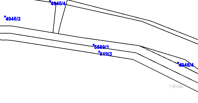 Parcela st. 819/3 v KÚ Znojmo-Hradiště, Katastrální mapa