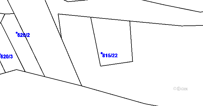 Parcela st. 815/22 v KÚ Znojmo-Hradiště, Katastrální mapa