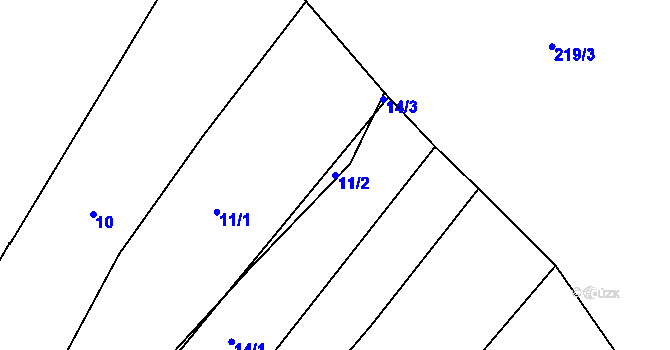 Parcela st. 11/2 v KÚ Znojmo-Hradiště, Katastrální mapa