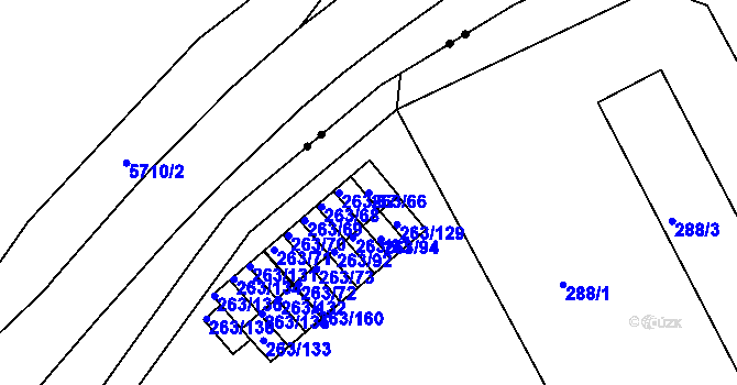 Parcela st. 263/66 v KÚ Znojmo-Louka, Katastrální mapa