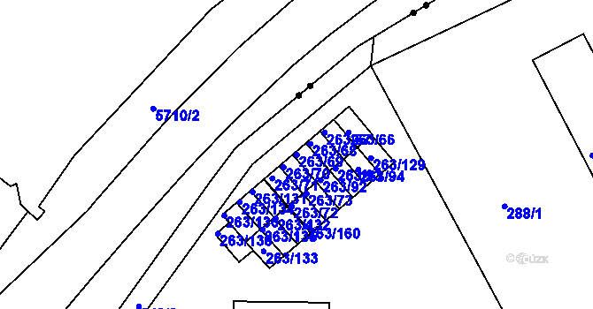 Parcela st. 263/69 v KÚ Znojmo-Louka, Katastrální mapa