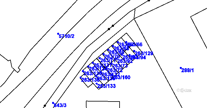 Parcela st. 263/70 v KÚ Znojmo-Louka, Katastrální mapa