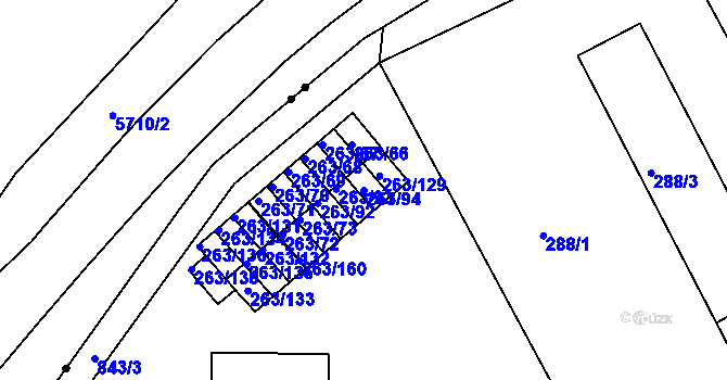 Parcela st. 263/94 v KÚ Znojmo-Louka, Katastrální mapa
