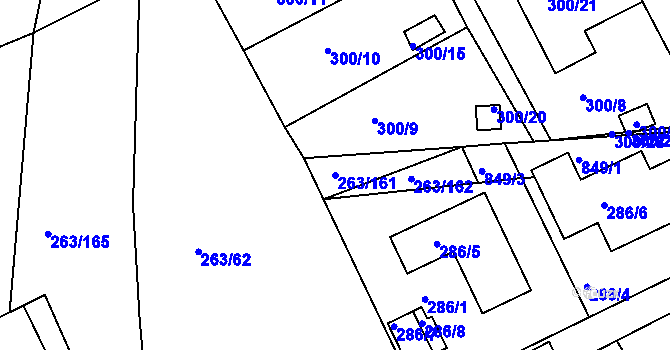 Parcela st. 263/161 v KÚ Znojmo-Louka, Katastrální mapa
