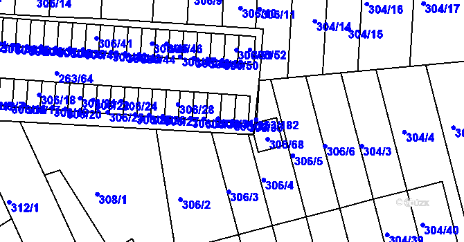 Parcela st. 306/32 v KÚ Znojmo-Louka, Katastrální mapa