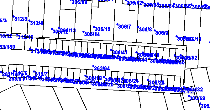 Parcela st. 306/40 v KÚ Znojmo-Louka, Katastrální mapa