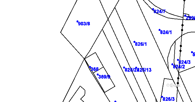 Parcela st. 368 v KÚ Znojmo-Louka, Katastrální mapa