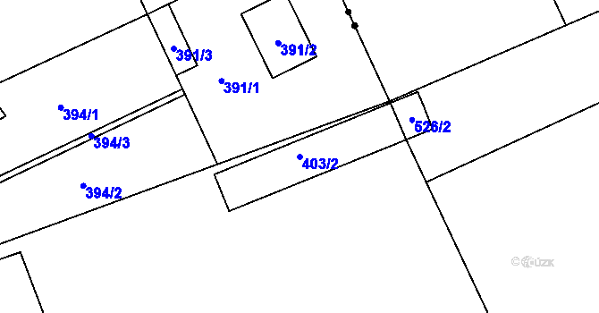 Parcela st. 403/2 v KÚ Znojmo-Louka, Katastrální mapa