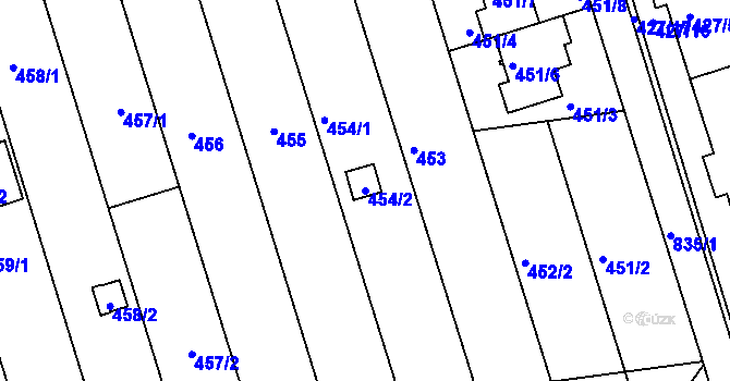 Parcela st. 454/2 v KÚ Znojmo-Louka, Katastrální mapa