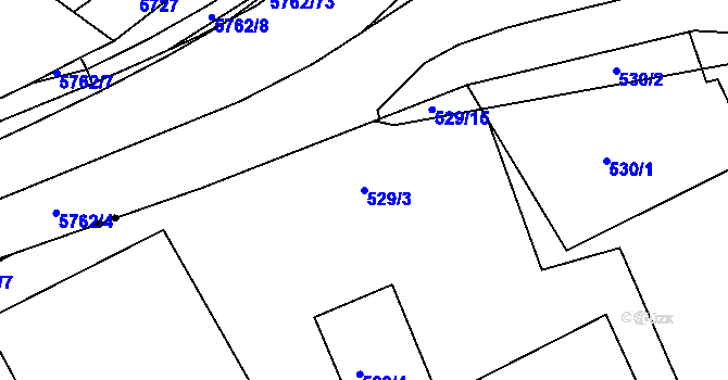 Parcela st. 529/3 v KÚ Znojmo-Louka, Katastrální mapa