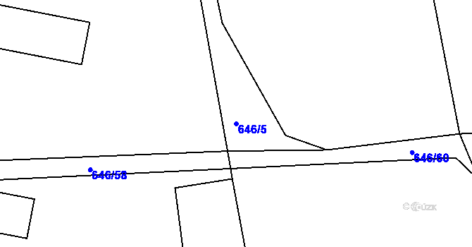 Parcela st. 646/5 v KÚ Znojmo-Louka, Katastrální mapa