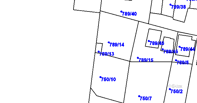 Parcela st. 789/13 v KÚ Znojmo-Louka, Katastrální mapa