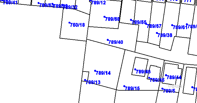 Parcela st. 789/35 v KÚ Znojmo-Louka, Katastrální mapa