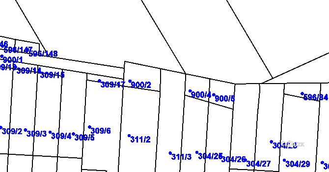Parcela st. 900/3 v KÚ Znojmo-Louka, Katastrální mapa