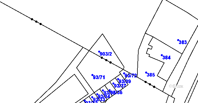 Parcela st. 903/2 v KÚ Znojmo-Louka, Katastrální mapa