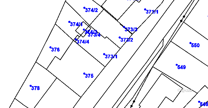 Parcela st. 373/1 v KÚ Znojmo-Louka, Katastrální mapa
