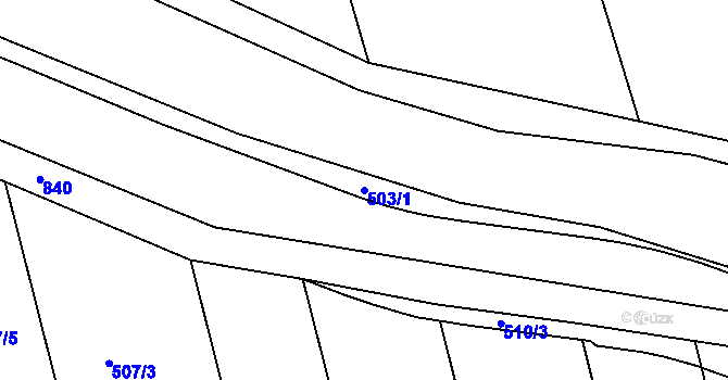 Parcela st. 503/1 v KÚ Znojmo-Louka, Katastrální mapa