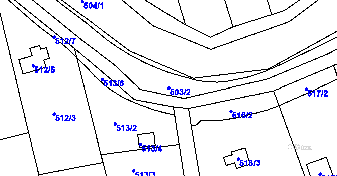 Parcela st. 503/2 v KÚ Znojmo-Louka, Katastrální mapa