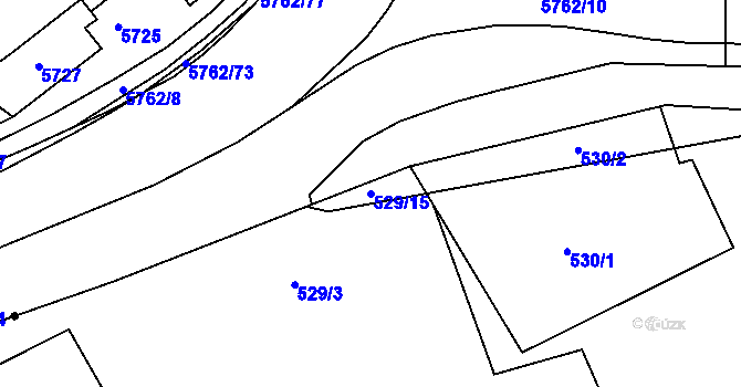 Parcela st. 529/15 v KÚ Znojmo-Louka, Katastrální mapa