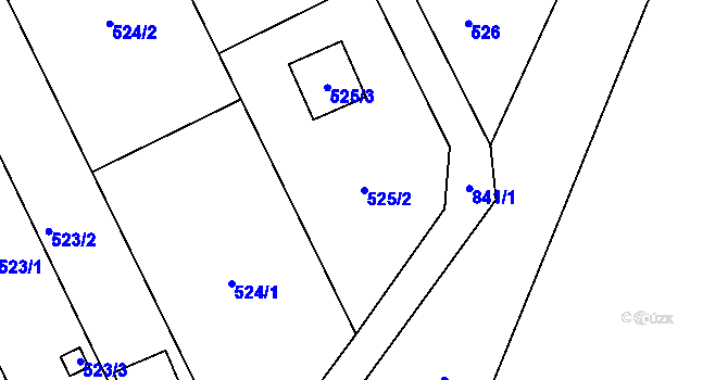 Parcela st. 525/2 v KÚ Znojmo-Louka, Katastrální mapa