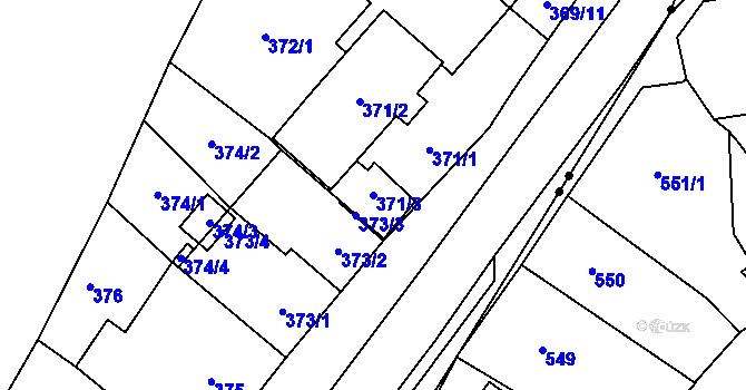 Parcela st. 371/3 v KÚ Znojmo-Louka, Katastrální mapa