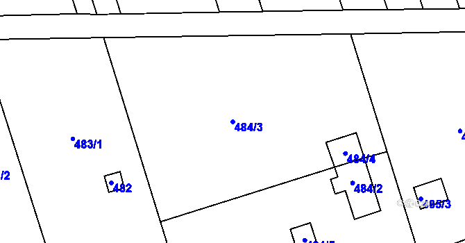 Parcela st. 484/3 v KÚ Znojmo-Louka, Katastrální mapa