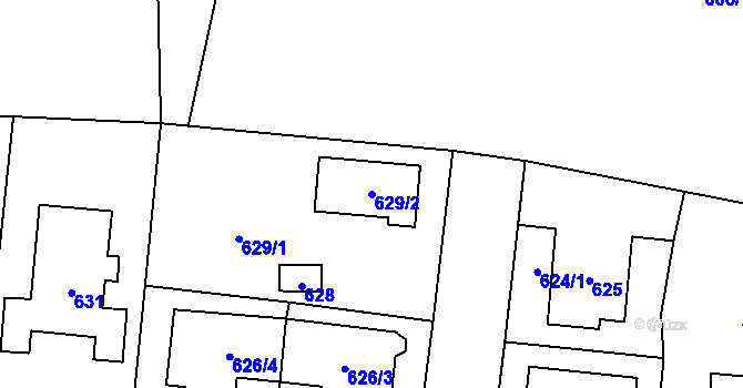 Parcela st. 629/2 v KÚ Senec u Plzně, Katastrální mapa