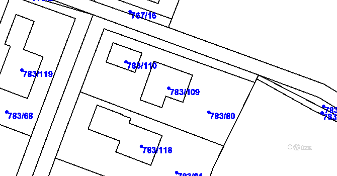 Parcela st. 783/109 v KÚ Senec u Plzně, Katastrální mapa
