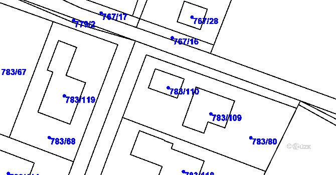 Parcela st. 783/110 v KÚ Senec u Plzně, Katastrální mapa