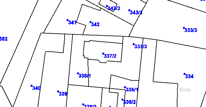 Parcela st. 337/2 v KÚ Senec u Plzně, Katastrální mapa