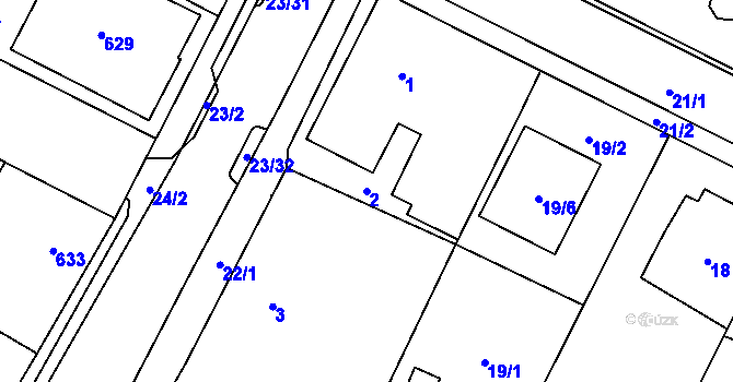 Parcela st. 2 v KÚ Senec u Plzně, Katastrální mapa