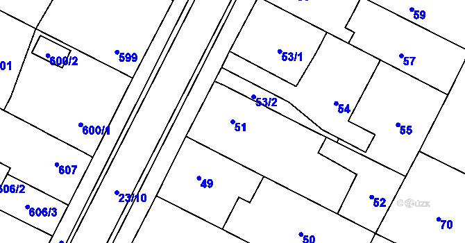 Parcela st. 51 v KÚ Senec u Plzně, Katastrální mapa